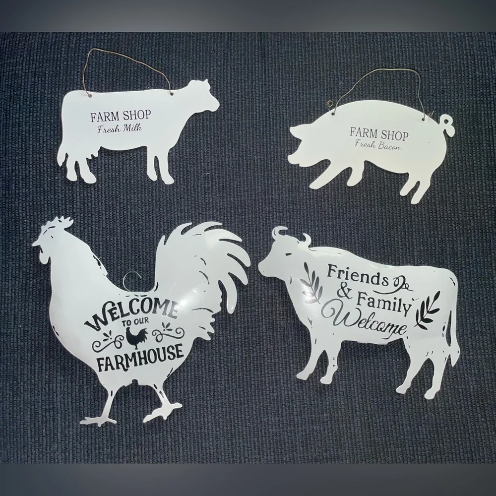 Farmhouse metal signs.